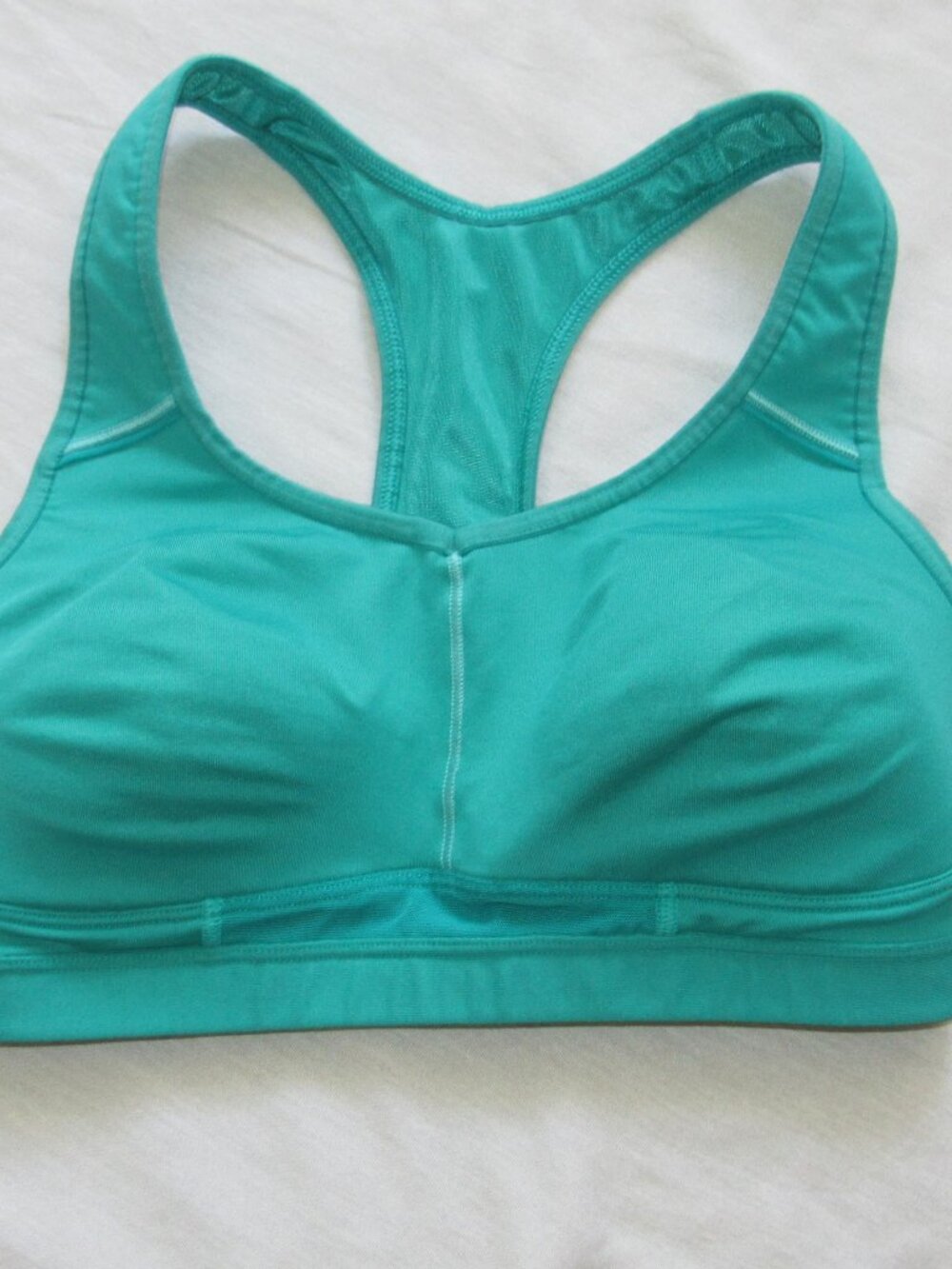 Athleta Sports Bra sz 34C Teal Green Hullabaloo High Impact Activewear Gym
